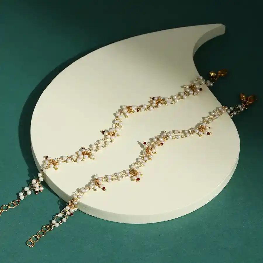 Traditional Kundan Sparkle Anklet Set