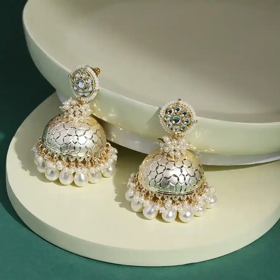 Timeless Kundan Hoops