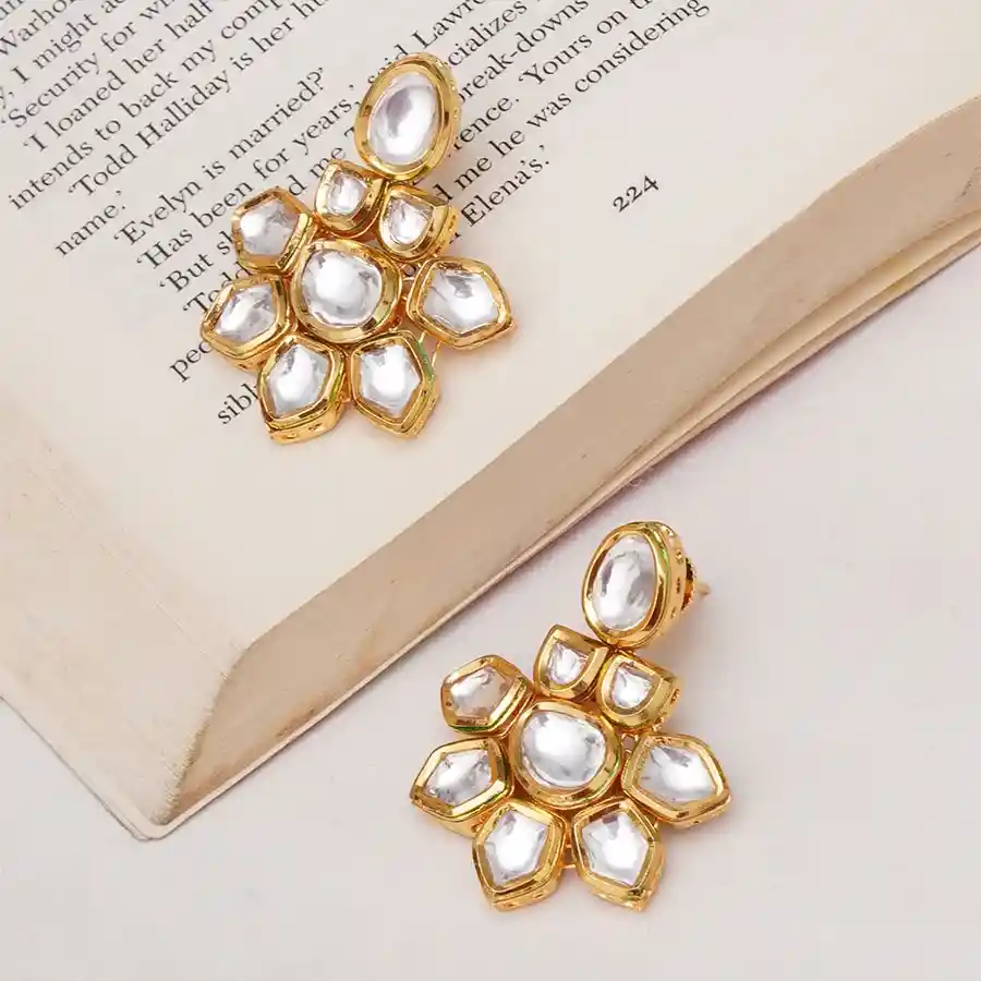 Intricate Kundan Earrings Set