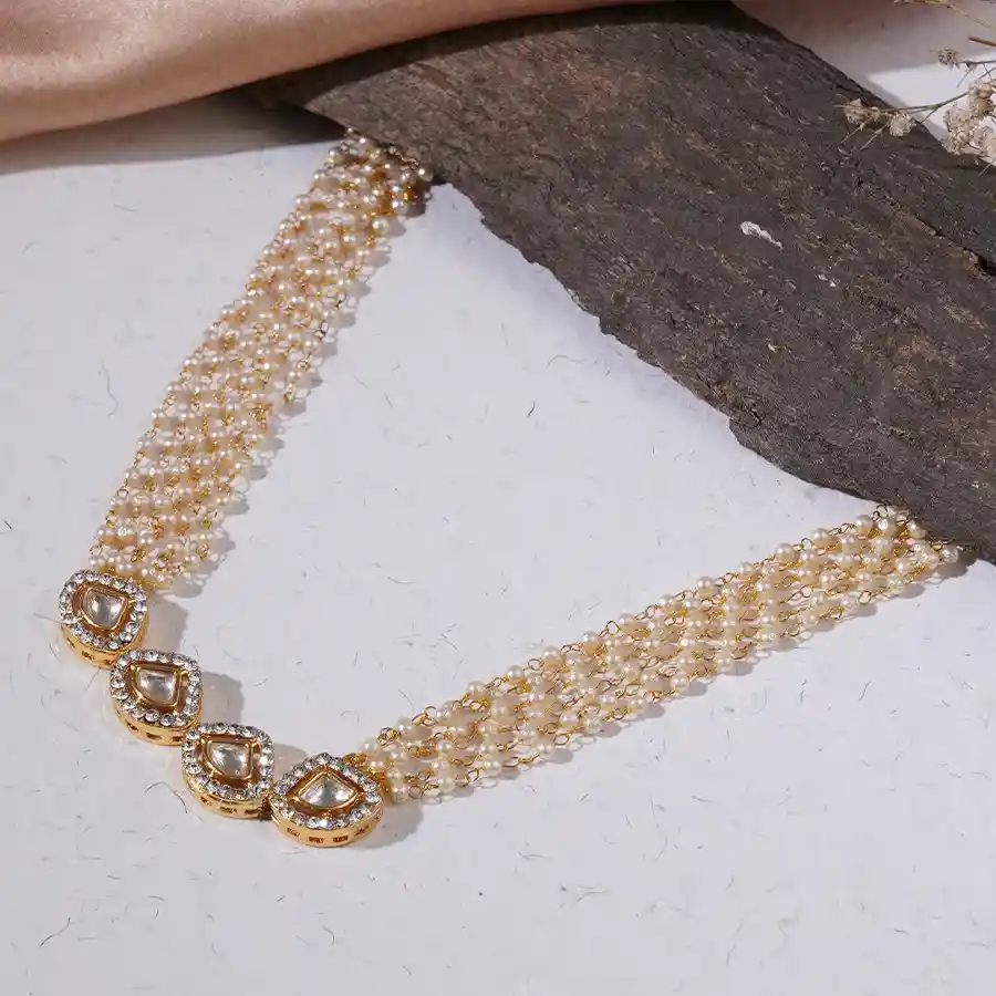 Classic Kundan Pearl Statement Neckpiece