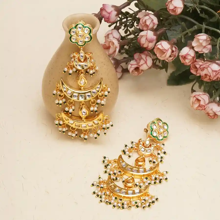 Glamorous Kundan Teardrop Earrings