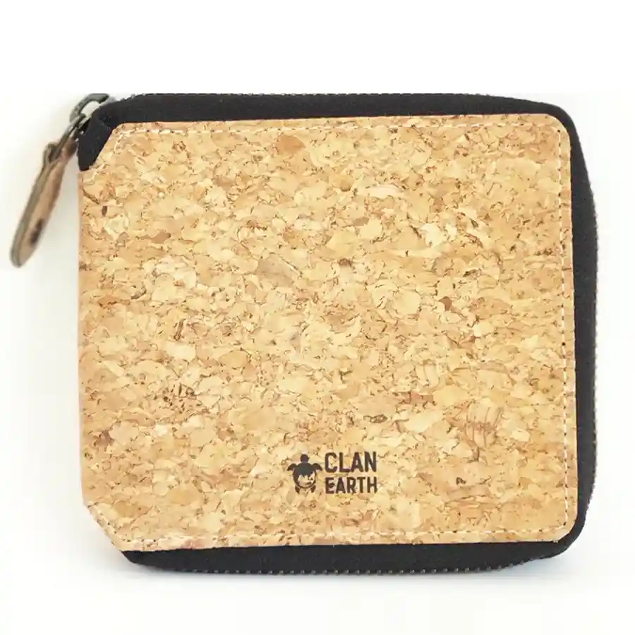Suave Eco Friendly Kiwi Cork Zip Wallet