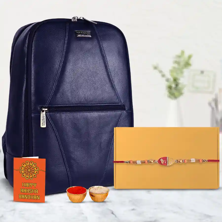 Modern Rakhi N Laptop Backpack Gift Set