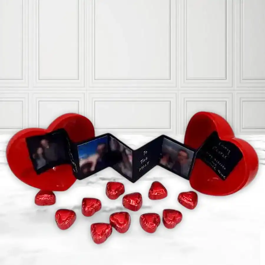 Beautiful Heart Love Box N Heart Shape Chocolates Gift Combo