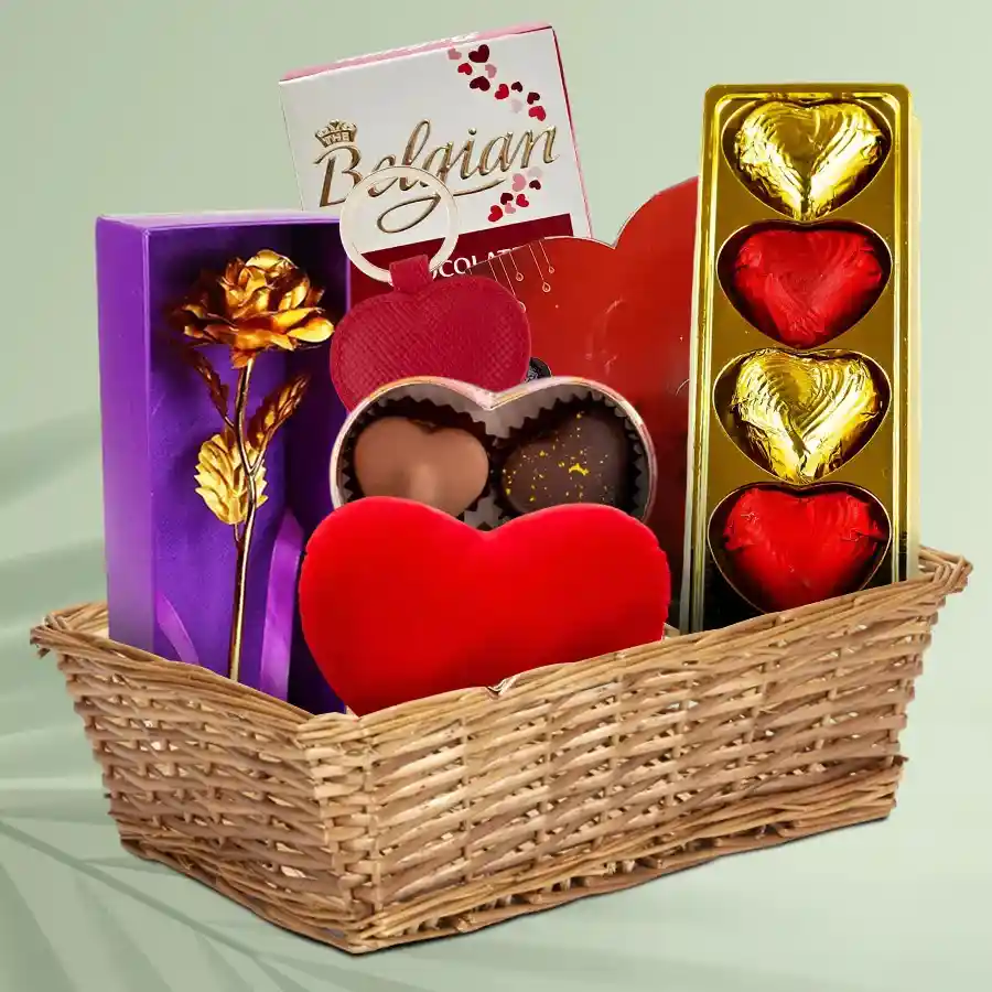 Valentine Chocolate Assortment Gift Basket