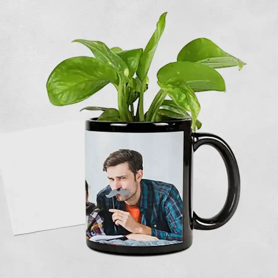 Lovely Money Plant in Personalized Coffee Mug