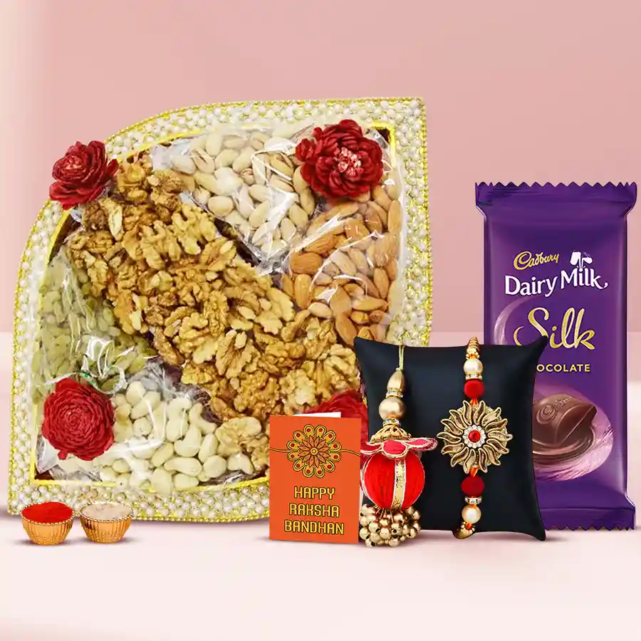 Bhai Bhabi Rakhi with Wellness Dry Fruits Kit