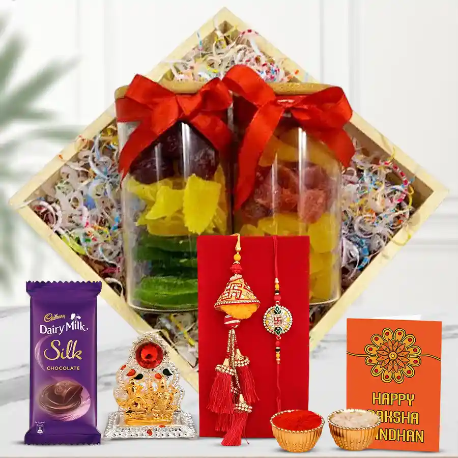 Absolute Delight Rakhi Dried Fruits for Bhai Bhabhi
