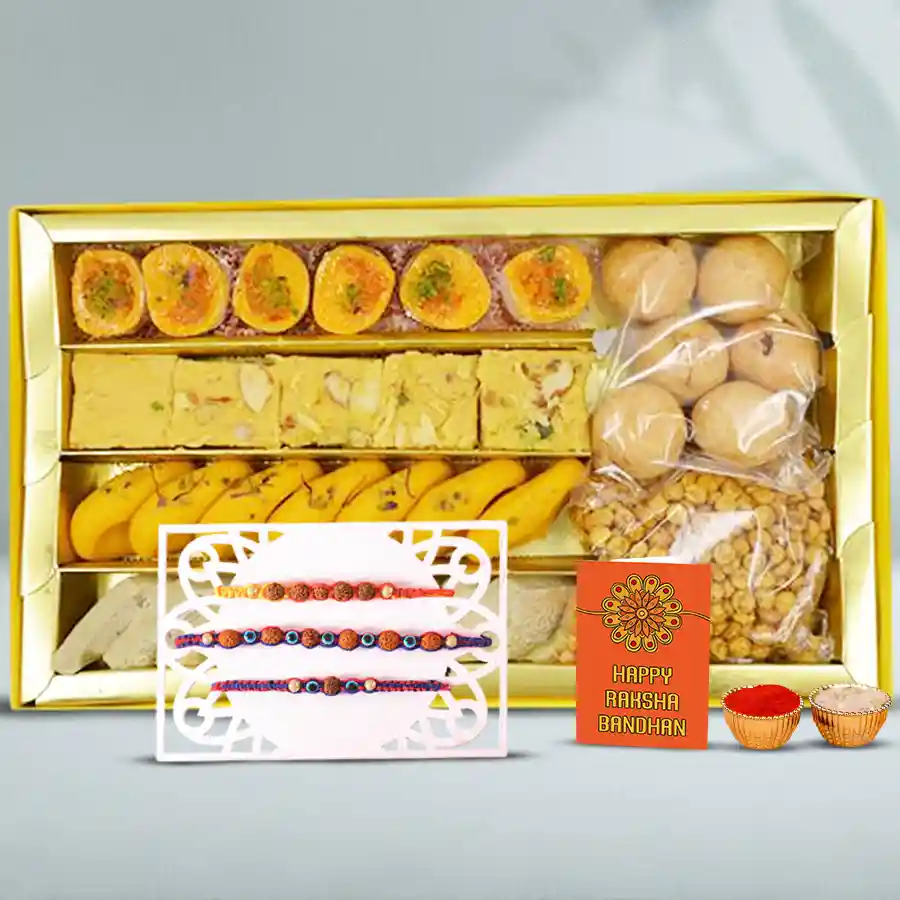 Rudraksha Rakhi n Sweetness Bundles