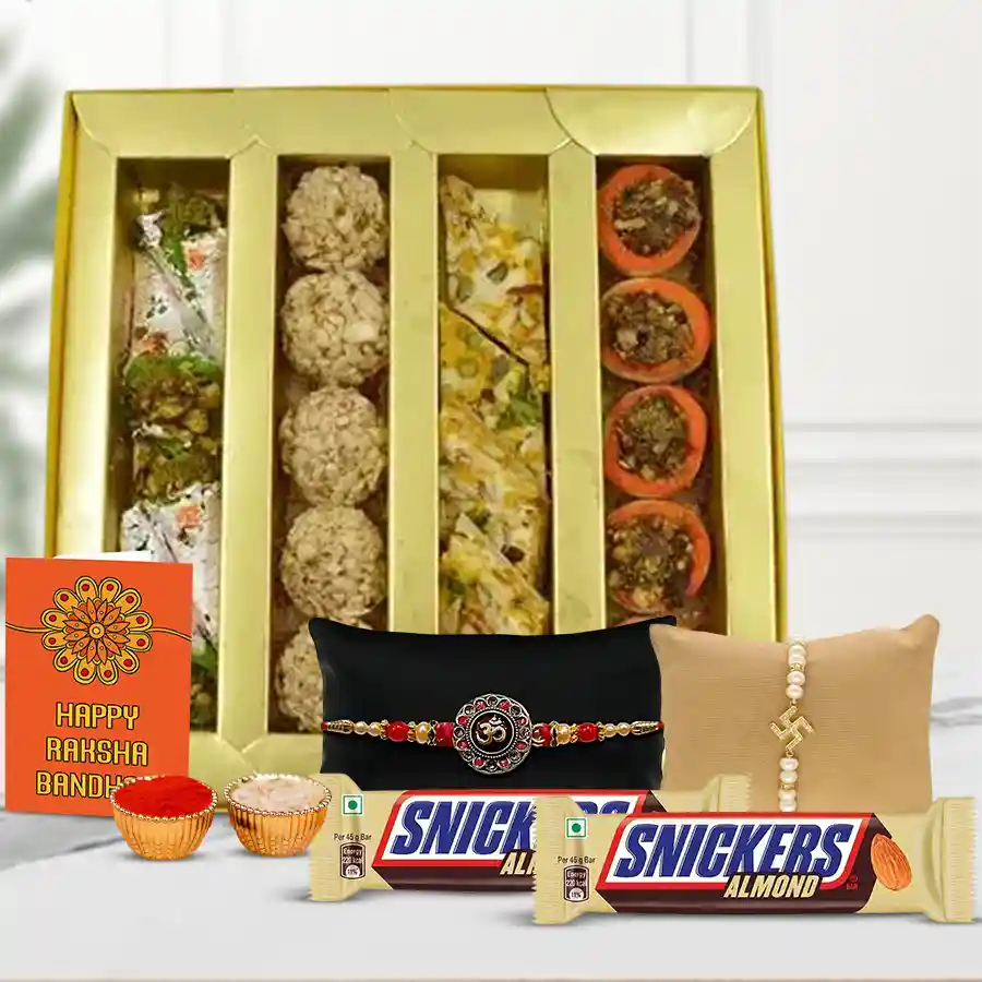 Sacred Duo - Auspicious Rakhi n Cashew Sweets