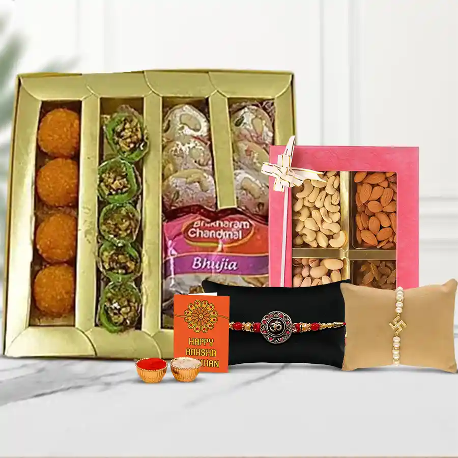 Auspicious Rakhi with Delectable Sweets