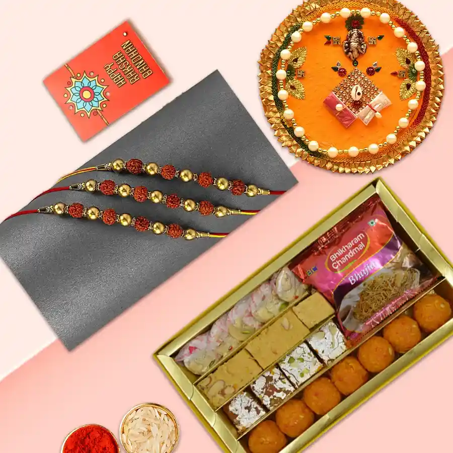Rudrakhsha Rakhi n Sweets Harmony