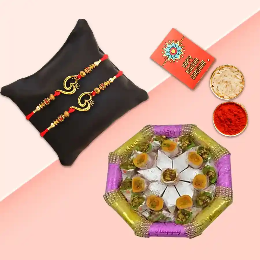 Auspicious Rakhi n Dainty Sweets