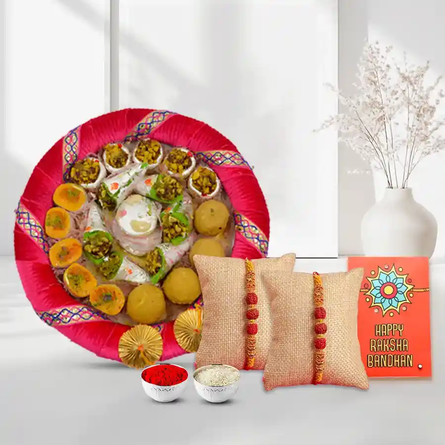 Twin Auspicious Rakhi n Sweets