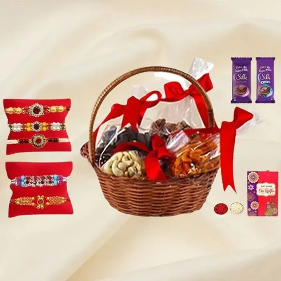 Chocolaty n Flavored Cashew Basket for Chic Rakhi