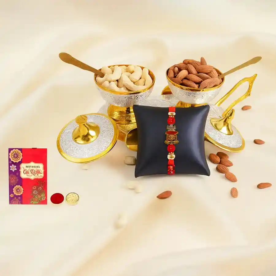 Energy Bursts Dry Fruits Hampers N Rudraksha Rakhi