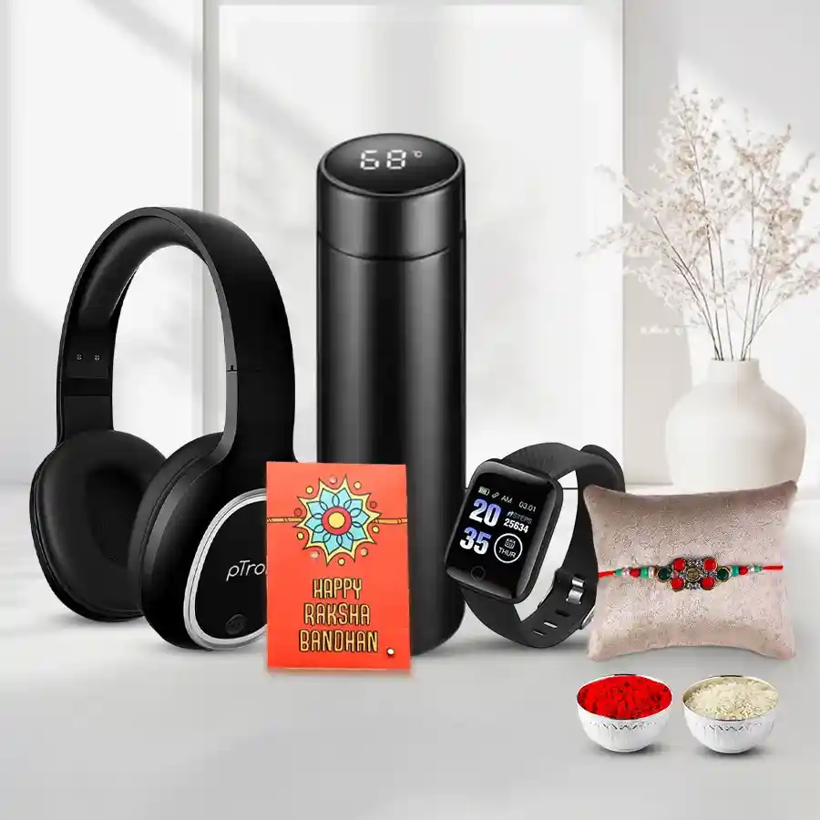 Hi-fi Ptron Headphone n Marvik LED Watch with Bhai Rakhi
