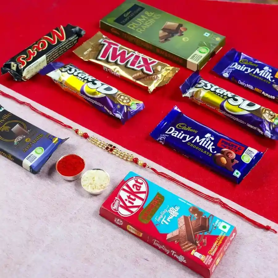 Kundan Rakhi with Dairy Milk