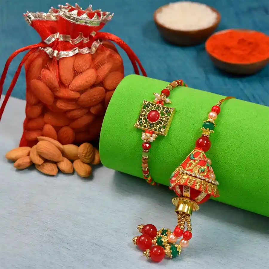 Fabulous Combo Couple Zari Rakhis