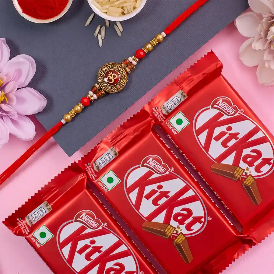 Stunning OM Rakhi N Kitkat Combo
