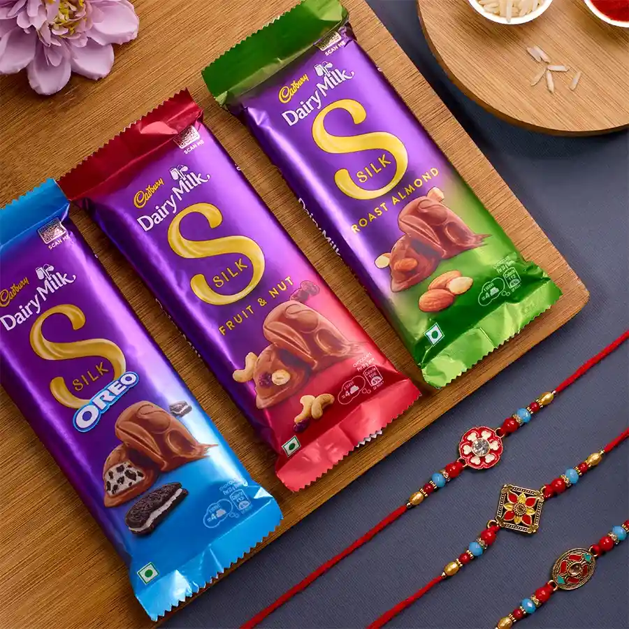 Fantastic Kundan Rakhi Set N Cadbury Combo