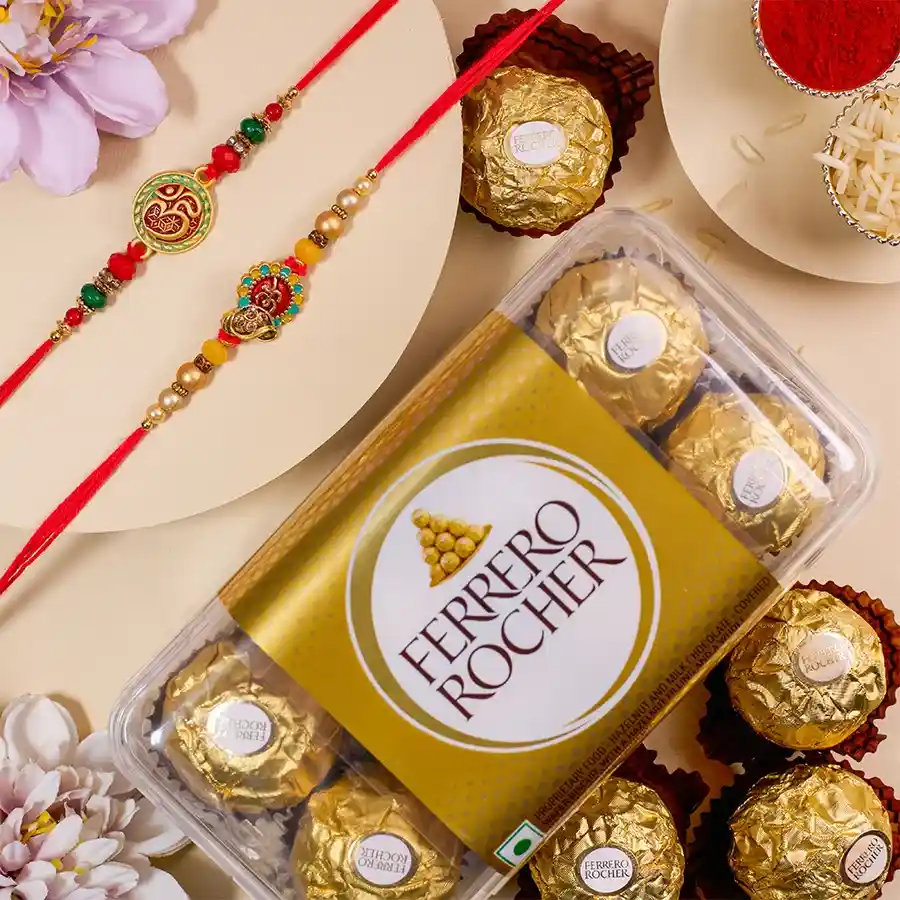 Premium Rakhi Set N Rocher Combo