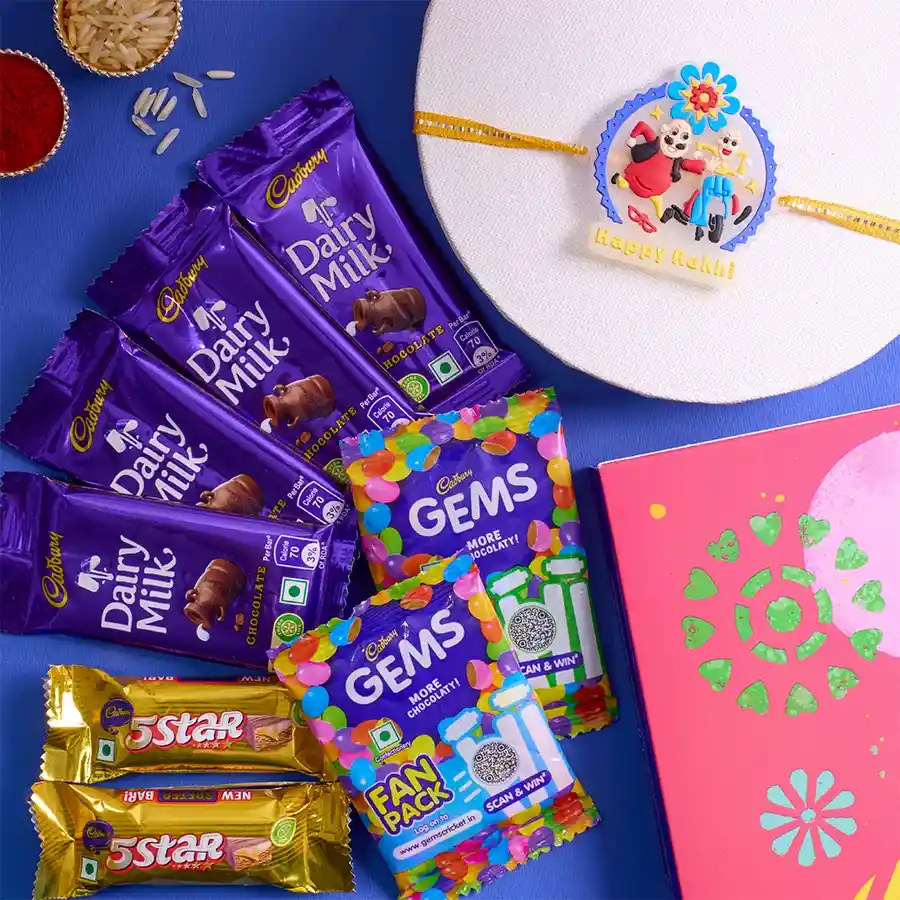 Trendy Motu Patlu Rakhi N Cadbury Celebrations Combo