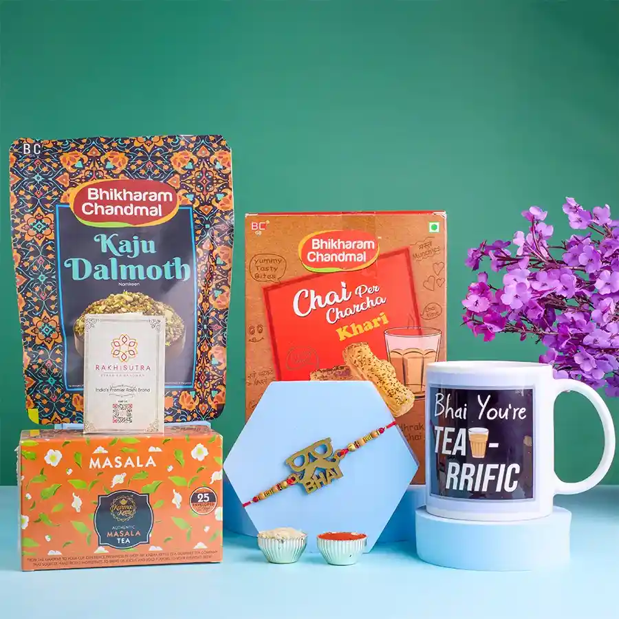 Stylish Bhai Rakhi N Tea Treats Hamper