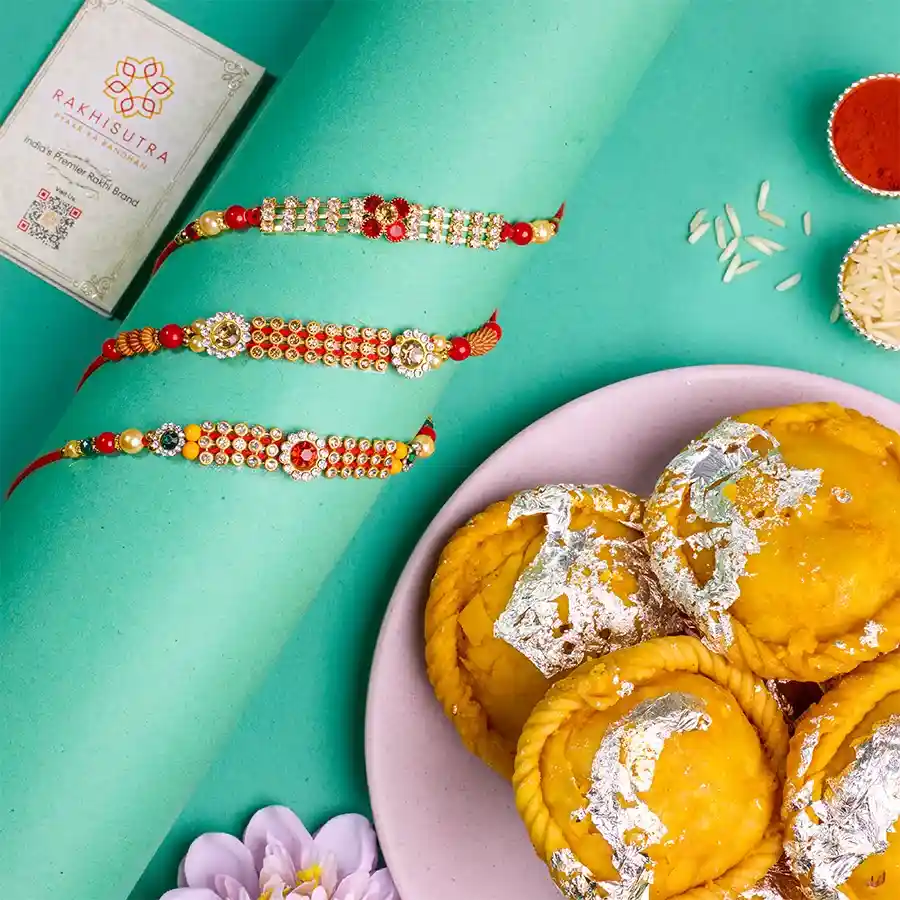 Designer AD Rakhis N Sweets Combo