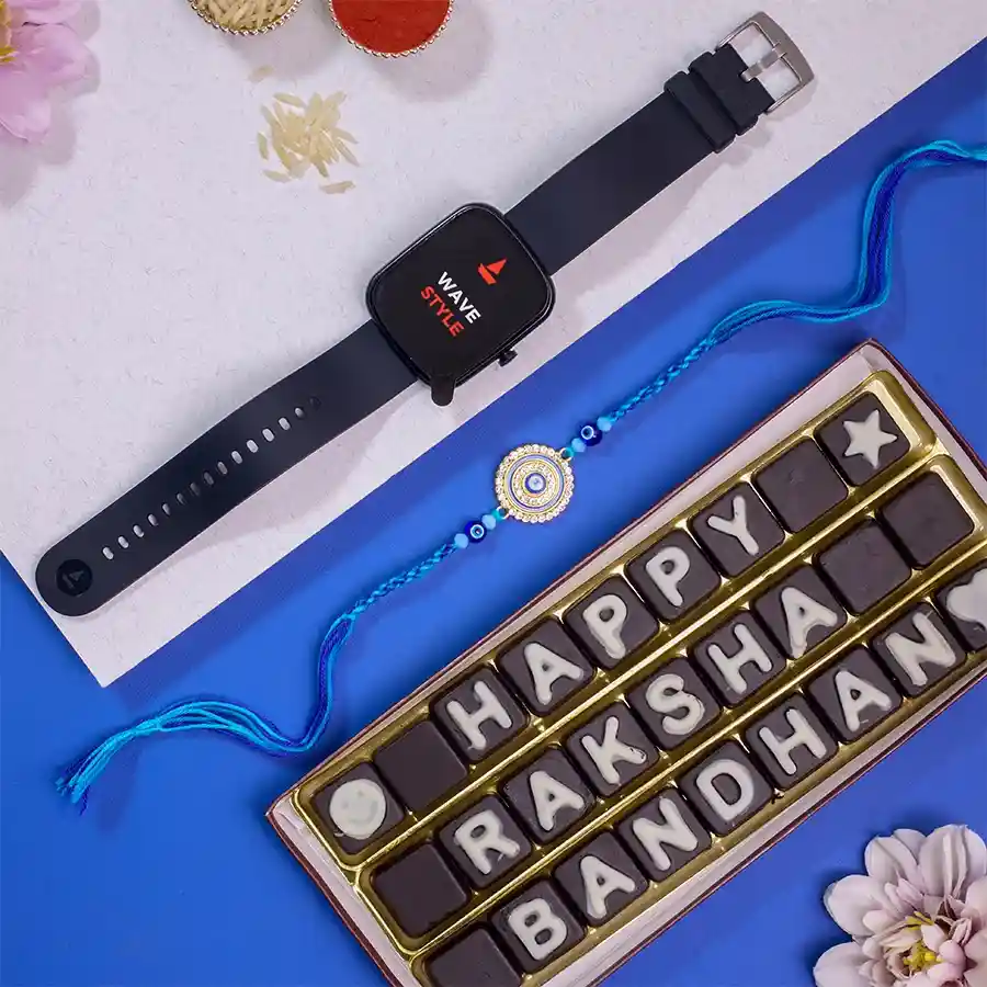 Protective Rakhi N Sweet Delights Combo
