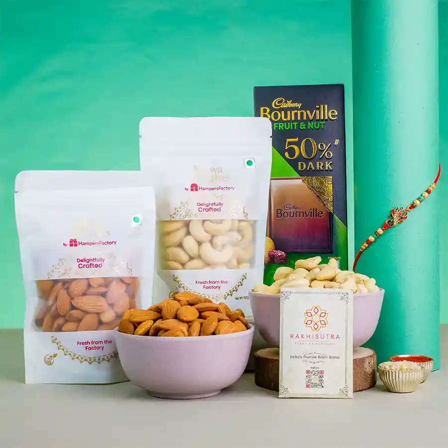 Heartfelt Raksha Bandhan Gift with Nuts N Chocolate