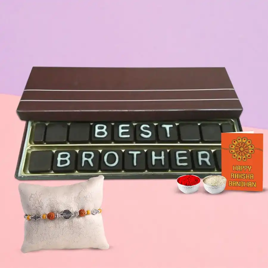 Best Brother Chocolate Pack with Rakhi and Roli Tilak Chawal