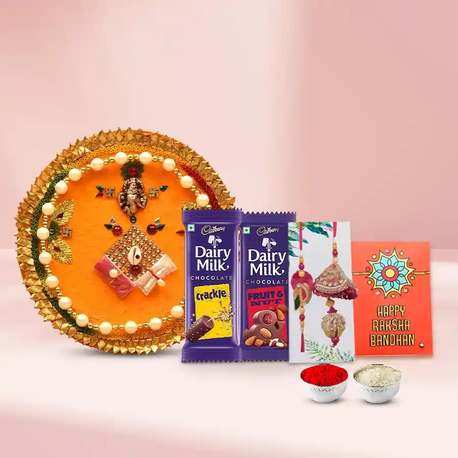 Cadbury Chocolates with Pooja Thali n Designer Lumba
