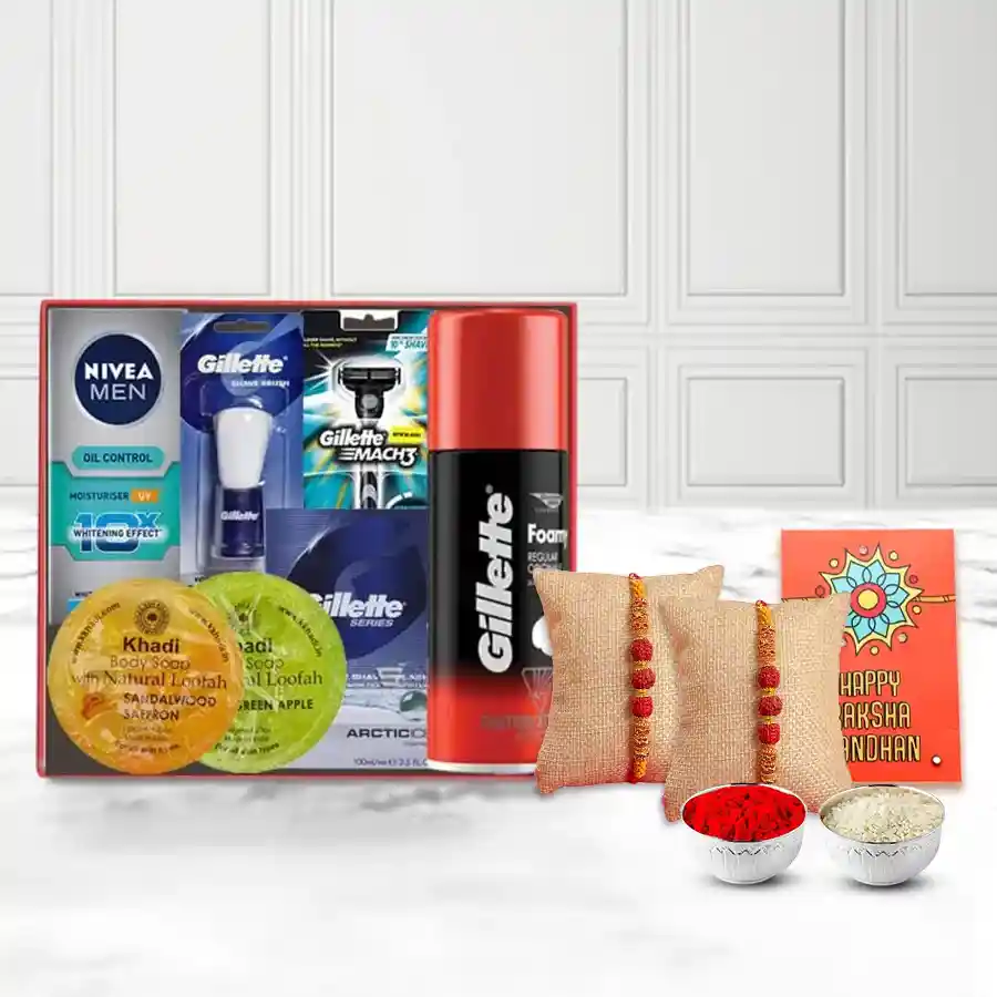 Wonderful Grooming Kit for Men with Rudraksh Rakhi