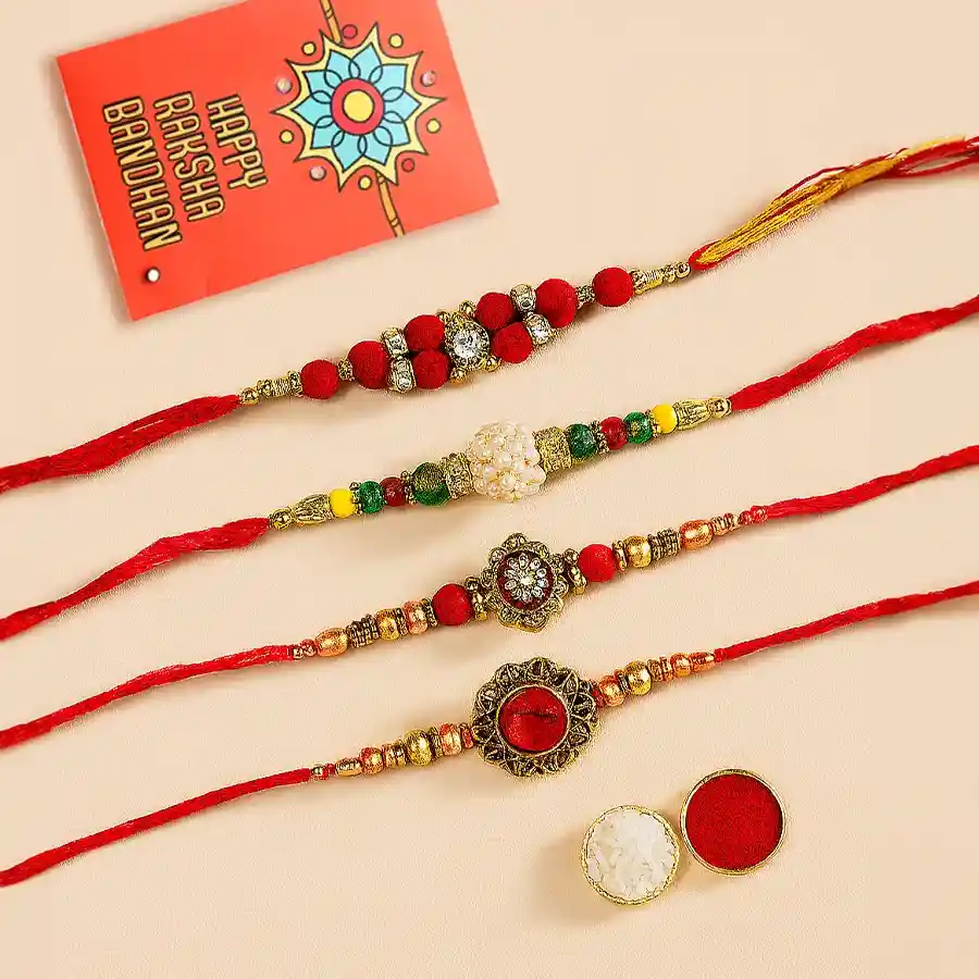 Designer Rakhi Set 4 Pcs