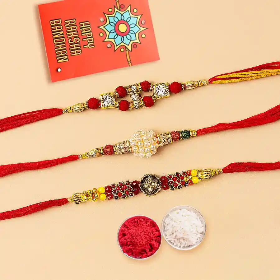 Designer Rakhi Set 3 Pcs