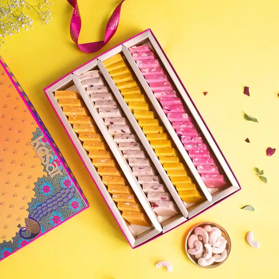 Flavorful Katli in Classic Evergreen Box by Kesar