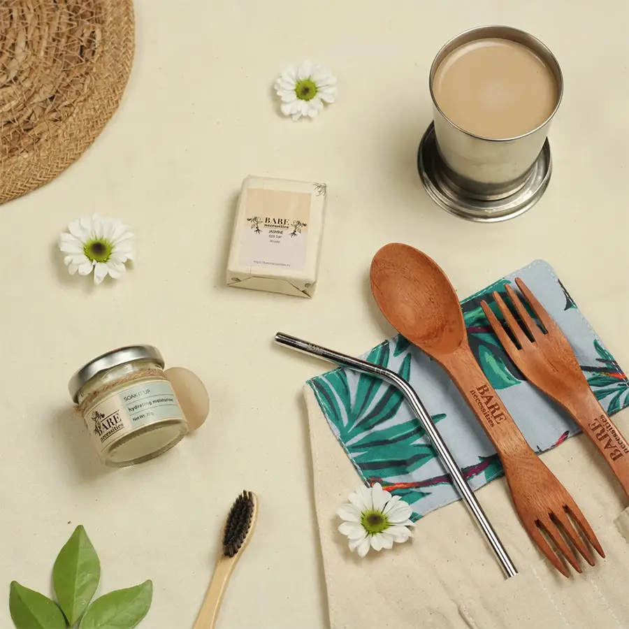 Bare Necessities Premium Eco Friendly Travel Essentials Hamper