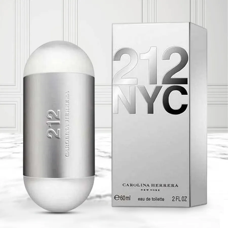 Carolina Herrera 212 NYC Eau de Toilette for Ladies, 60 ml bottle, elegant and aromatic gift option.