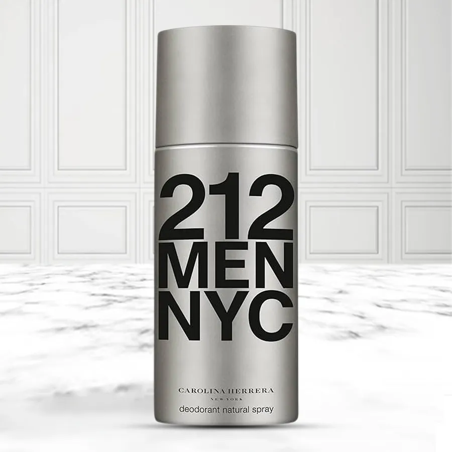 Carolina Herrera Men 212 NYC Deodorant in a stylish 150 ml spray, perfect for gifting to the modern man.