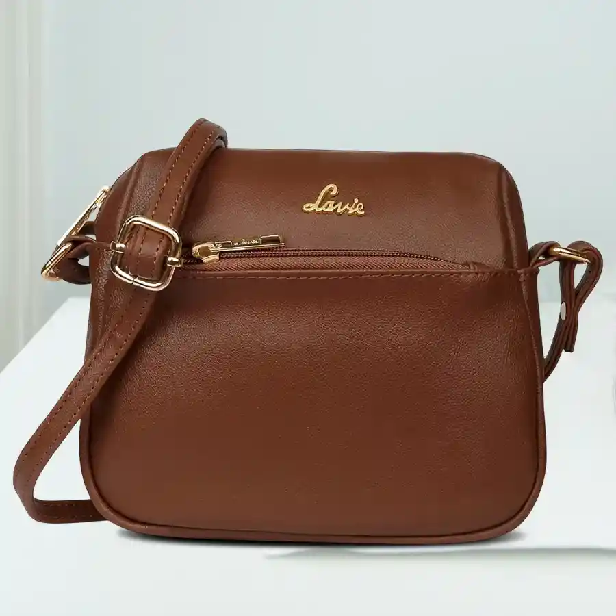 Dashing Lavie Sara Box Sling Bag for women in navy faux leather.
