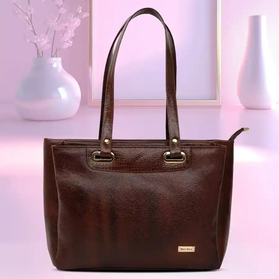 Chic Chocolate Brown Shoulder Bag for Women, made of PU leather. Perfect for everyday use and stylish enough to elevate any outfit.