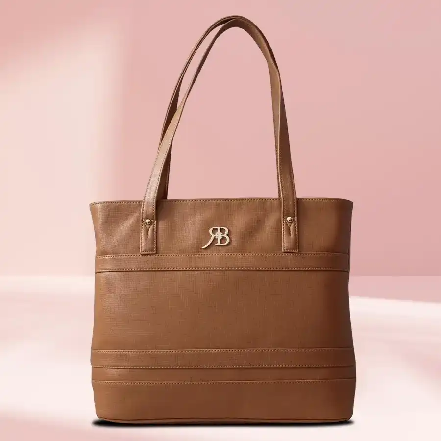 Cozy Beige Balloon Shape Shoulder Bag for Ladies, crafted in faux leather with two chambers for convenience.