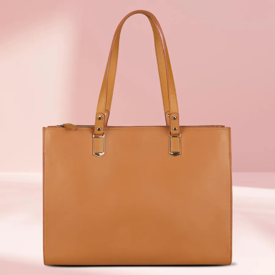Chic Tan Faux Leather Shoulder Bag designed for stylish women.